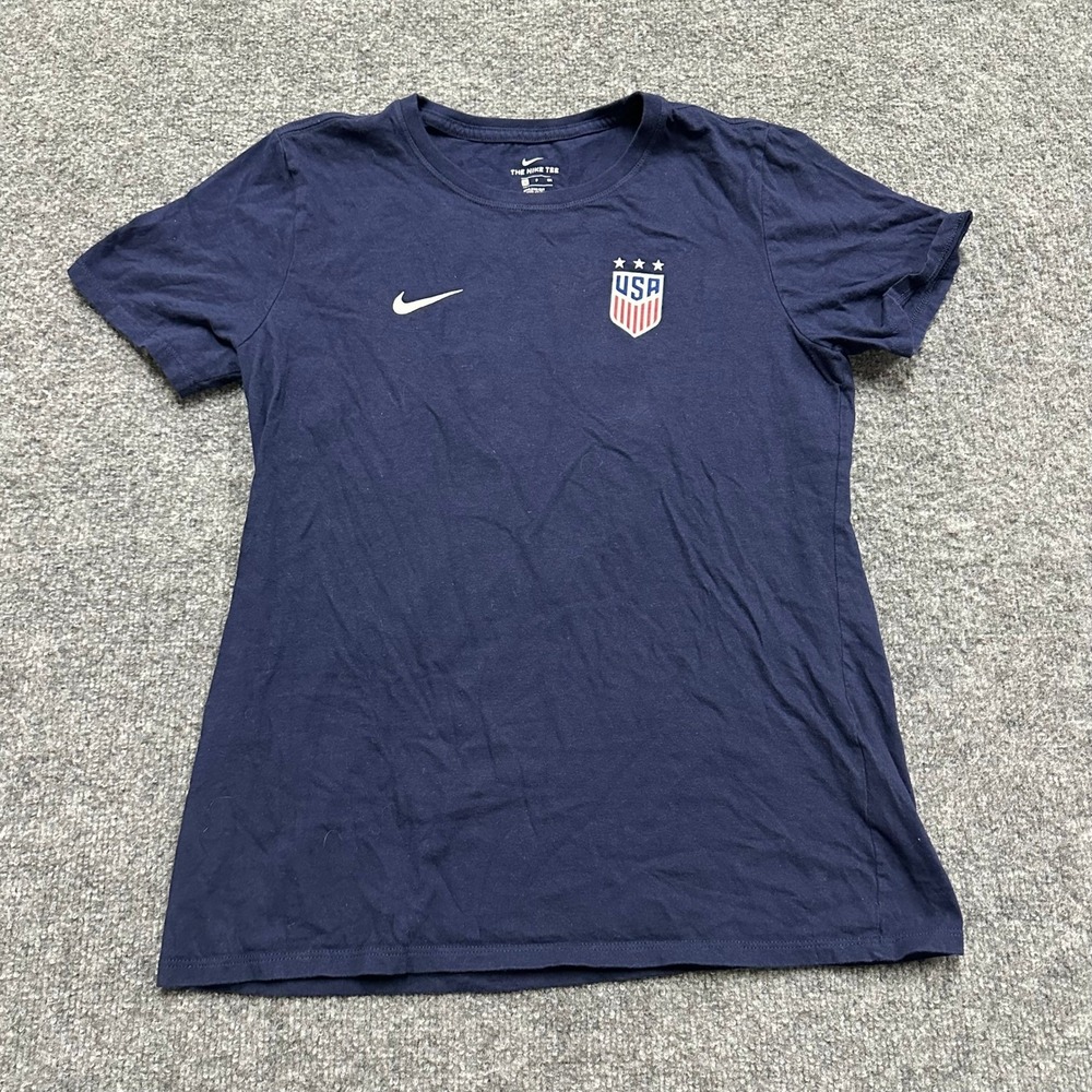 Nike T-Shirt Womens Small Navy Blue USWNT Alex Morgan 13 Athletic Cut Soccer Tee